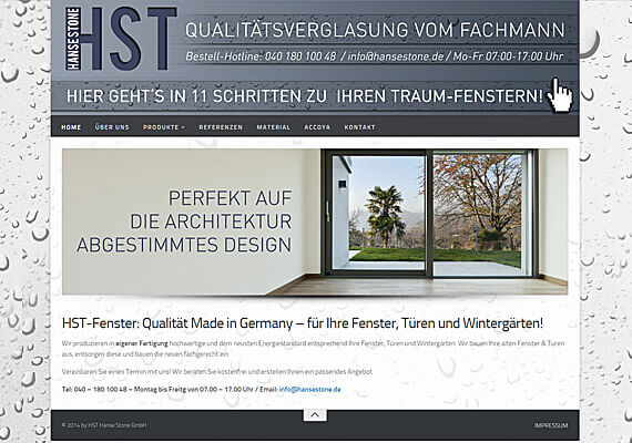 Webseite f&uumlr einen Dienstleister f&uumlr Fenster- & T&uumlr-Installationen.