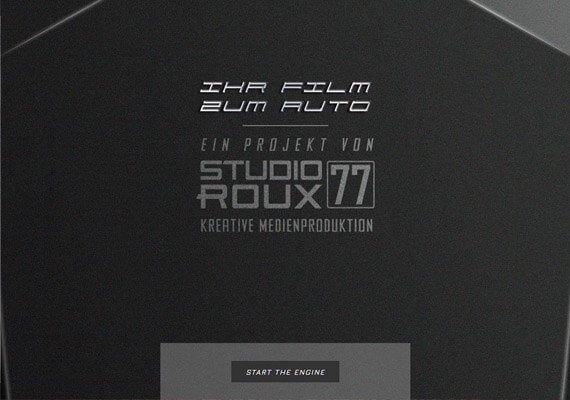 Landingpage f&uumlr das Projekt 'Ihr Film zum Auto' der Schweizer Mediaagentur Studio Roux77.